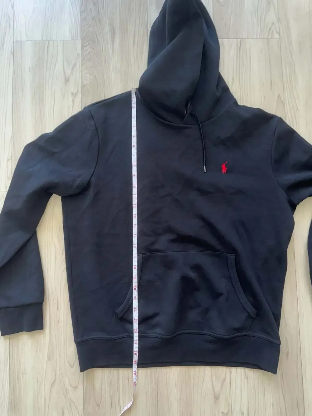 Polo Ralph Lauren Men's Double Knit Fleece Hoodie in Black - Picture 6 of 6